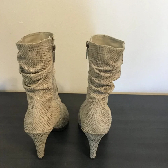 Le Saunda boots snake print grey  leather vintage Sz 7 - Picture 5 of 12
